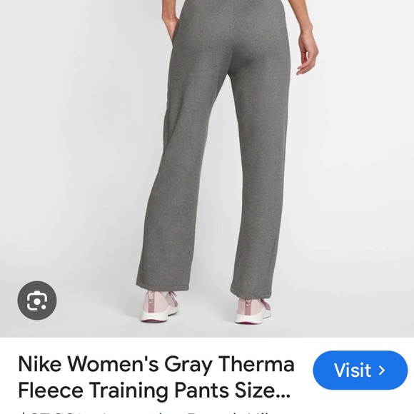 Nike Woman’s Therma Fleece Training Loose Fit Pants,Grey Color, Size Small - Picture 9 of 10